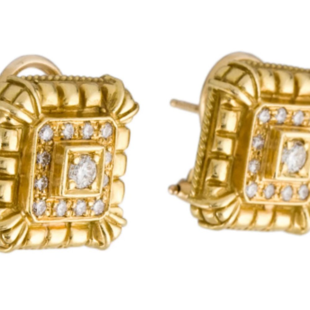 PENNY PREVILLE 18K Diamond Earclips w/ valuation report - Picture 3 of 5